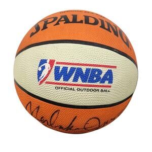 WNBA SPALDING BASKETBALL UNKNOWN AUTOGRAPH SIGNED WOMENS SPORTS ORANGE WHITE